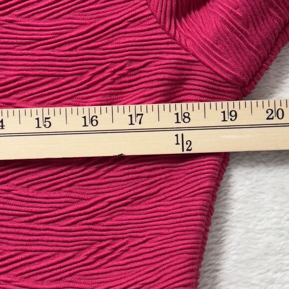 Sara Campbell Sheath Mini Dress Womens Sz L Fuchsia Stretch Long Sleeves - Picture 10 of 15